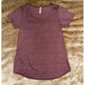 Lularoe Top Size XS Short Sleeve Hi-low Pullover Burgundy